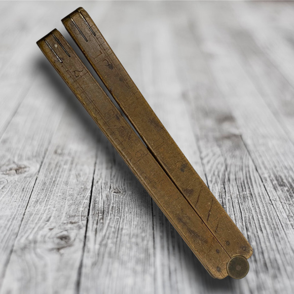 Vintage Antique Stanley No. 68 Folding Ruler Boxwood & Brass 24" Rule Ruler - Picture 1 of 6
